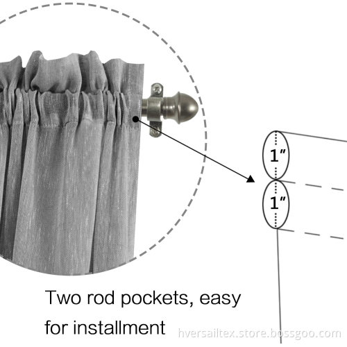 Linen French Door Curtain Privacy Light Reducing